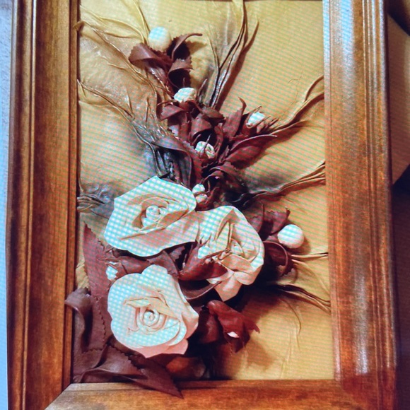 Leather Floral 3D Wall Art Handmade 
20” x 14.5” - Picture 5 of 8